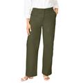 Plus Size Women's Stretch CottonChino Wide-Leg Trouser by Jessica London in Dark Olive Green (Size 24 W)