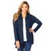 Plus Size Women's A-Line Button Down Tunic by Jessica London in Navy (Size 3X)