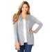 Plus Size Women's A-Line Button Down Tunic by Jessica London in Heather Grey (Size M)