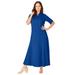 Plus Size Women's Button Front Maxi Dress by Jessica London in Dark Sapphire (Size 20 W)