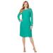 Plus Size Women's Stretch Lace Shift Dress by Jessica London in Aqua Sea (Size 26)