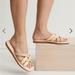 Madewell Shoes | Madewell The Leeandra Leather Slide Sandal Brand New Size 7 | Color: Cream/Pink | Size: 7