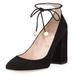 Kate Spade Shoes | Kate Spade Gena Suede Ankle-Tie Pump | Color: Black/White | Size: 8.5