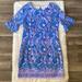 Lilly Pulitzer Dresses | Lilly Pulitzer Fiesta Stretch Dress Coastal Blue Dress Size 10 Style 002079 | Color: Blue/Pink | Size: 10