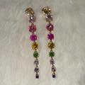 Urban Outfitters Jewelry | Crystal Pastel Rainbow Gemstone Earrings Nwot | Color: Pink/Purple | Size: Os