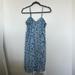 Jessica Simpson Dresses | Jessica Simpson Midi Blue Floral Dress W/Leg Slit | Color: Blue/White | Size: M