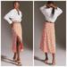 Anthropologie Skirts | Maeve Anthropologie The Lille Side Slit Crepe Midi Skirt Orange Motif Floral | Color: Blue/Orange | Size: 2