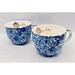 Lilly Pulitzer Kitchen | Lilly Pulitzer Coffee Mugs Cups Set Pair 12 Oz Blue Green Gold Trim | Color: Blue/Gold | Size: Os