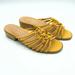 Madewell Shoes | Madewell Dakota Sandal Slides Block Heel Woven Leather Strappy Yellow Size 8 | Color: Yellow | Size: 8