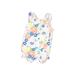 Carter's Short Sleeve Onesie: White Floral Bottoms - Size 3 Month