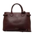 Burberry Bags | Burberry Nova Check Handbag Shoulder Bag Wine Red Leather Women's Burberry | Color: Tan | Size: Os