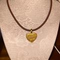 Coach Jewelry | Coach Heart Charm In A Leather Necklace | Color: Brown/Gold | Size: Os