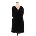 Collective Concepts Casual Dress - Shift: Black Solid Dresses - Women's Size X-Large Petite