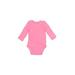 Child of Mine by Carter's Long Sleeve Onesie: Pink Bottoms - Size 0-3 Month