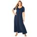 Plus Size Women's Stretch Knit Sweetheart Maxi Dress by The London Collection in Navy (Size 24 W)