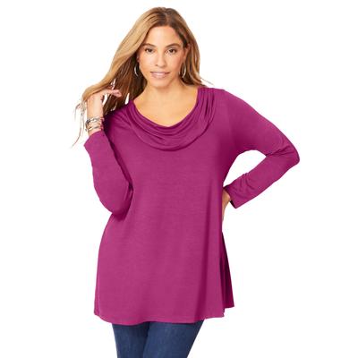 Plus Size Women's Cowl Neck Swing Tunic by Jessica...