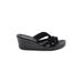 Skechers Wedges: Black Solid Shoes - Women's Size 7 - Open Toe