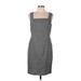 Banana Republic Casual Dress - Sheath: Gray Chevron/Herringbone Dresses - Women's Size 12 Petite