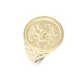 St George Half Sovereign Ring for Women 9ct Yellow Gold Hallmarked