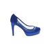 Adrianna Papell Heels: Slip-on Stiletto Cocktail Blue Print Shoes - Women's Size 6 - Round Toe