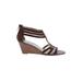 Bandolino Wedges: Brown Solid Shoes - Women's Size 8 1/2 - Open Toe