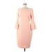 Calvin Klein Casual Dress - Midi: Pink Solid Dresses - Women's Size 8