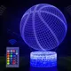 Veilleuse de basket-ball pour enfants lumière LED à intensité variable lumière 3D 16 documents