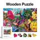 Puzzle du monde de colibri en bois de forme spéciale jouets de décompression pour adultes