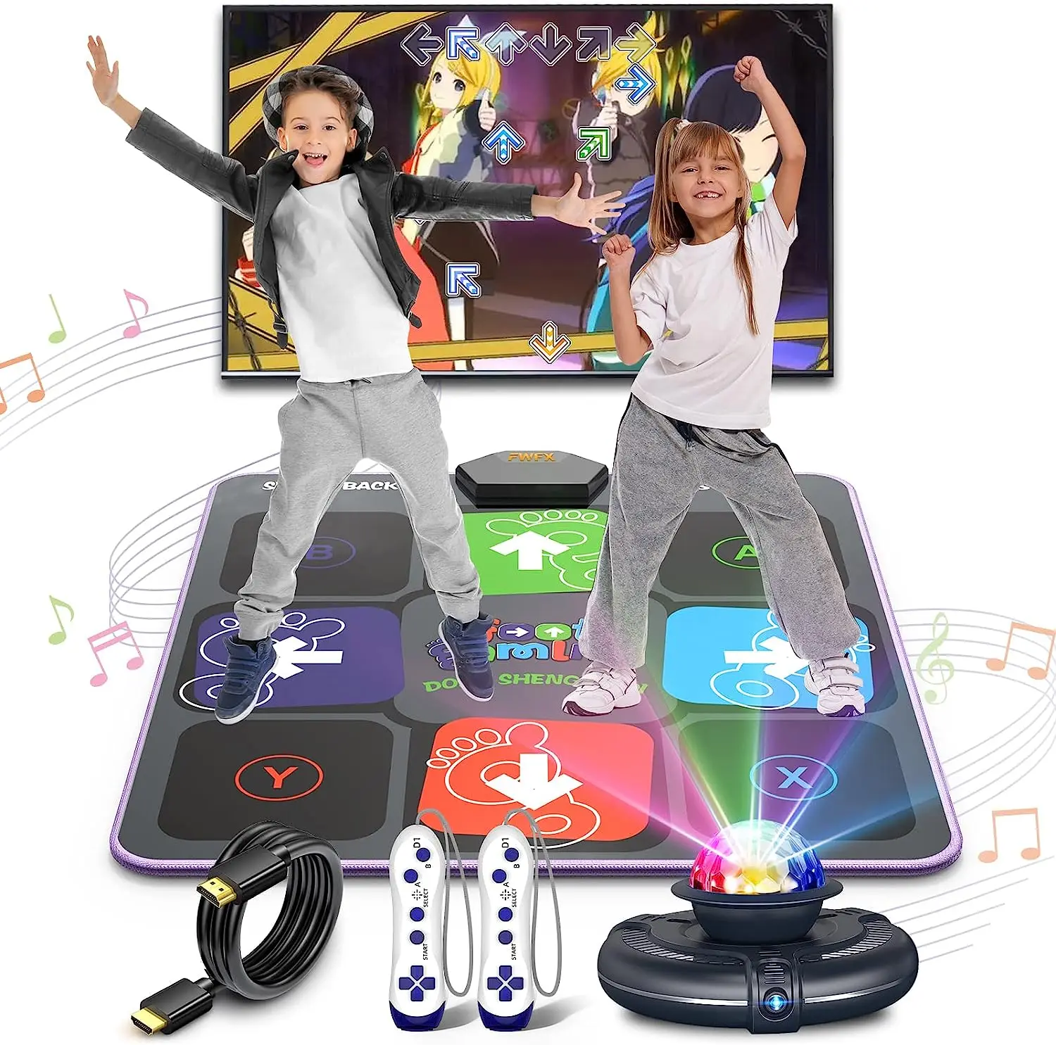 Polymère de danse pour TV et PC, tapis de fitness, double contrôleur sans fil, phtalPad pliable, jeu vidéo de sport familial, musique anti-ald