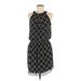 White House Black Market Casual Dress - Mini Crew Neck Sleeveless: Black Grid Dresses - Women's Size 6