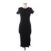 Cotton On Casual Dress - Bodycon: Black Solid Dresses - Women's Size Medium