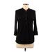 Calvin Klein 3/4 Sleeve Top Black Solid High Neck Tops - Women's Size Medium