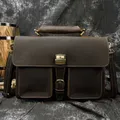 Luxury Fashion 100% valigetta da uomo in vera pelle borsa per Laptop in pelle di mucca borsa a