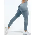 Leggings da allenamento senza cuciture da donna Leggings Push Up a vita alta Leggings sportivi neri