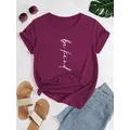 Be Kind t-shirt a maniche corte girocollo con stampa grafica alla moda Casual da donna t-shirt