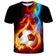 2023 Kinder Mode Fußball 3D-Druck T-Shirt Fußball Junge Mädchen lässig T-Shirts Teen Kinder coole