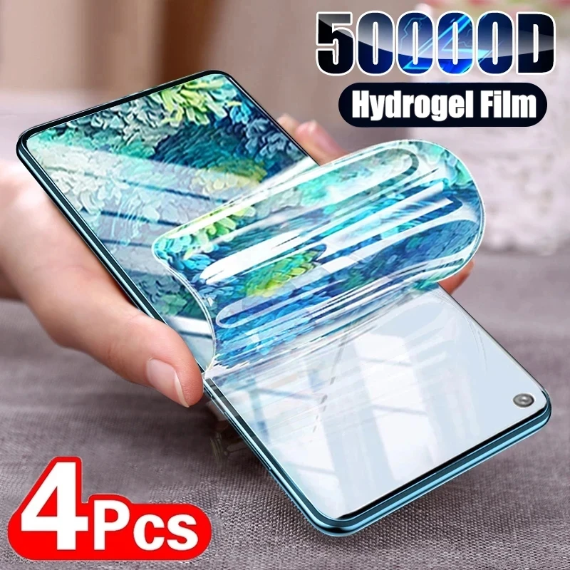 4Pcs Volle Abdeckung Hydrogel Film Screen Protector Für Samsung S23 Ultra S22 S21 FE S20 S10 S9 S8 Hinweis 20 ultra 10 Plus 8 Weiche Film Image