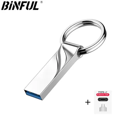 Bin ful Fast Pen Drive 4GB Flash USB-Speicher 8GB Metall Pen drive 16GB 32GB Schlüssel USB-Flash-Laufwerke 64GB 128GB Cle USB-Stick Stift Typ C. Image