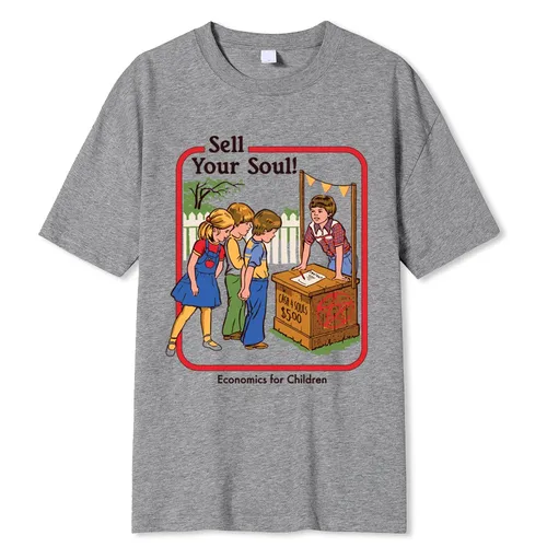 Horror-Comic-Serie verkaufen Ihre Seele Wirtschaft für Kinder Männer T-Shirts Mode T-Shirts lose