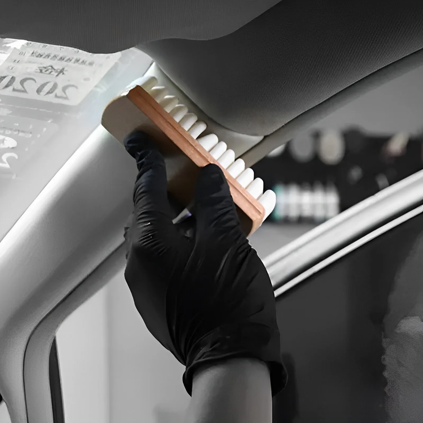 Auto-Innen-Reinigungsbürste, Schönheitspflegebürste, Detaillierung, Auto-Polster-Reinigungswerkzeug, Holz, Wildleder, Hirschleder, Plüschstoffe Image