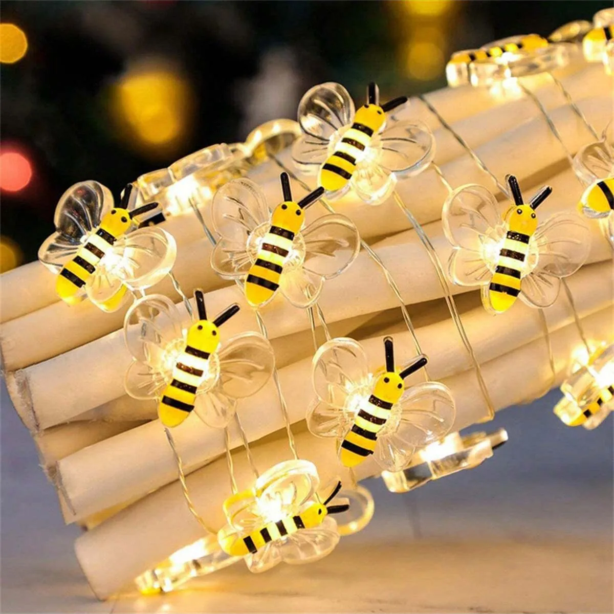 1Pack Bienenlichter Batteriebetriebene Biene Lichterketten Für Schlafzimmer Pflanzen Terrassen Party Hochzeit Weihnachten Dekorative Lichterketten