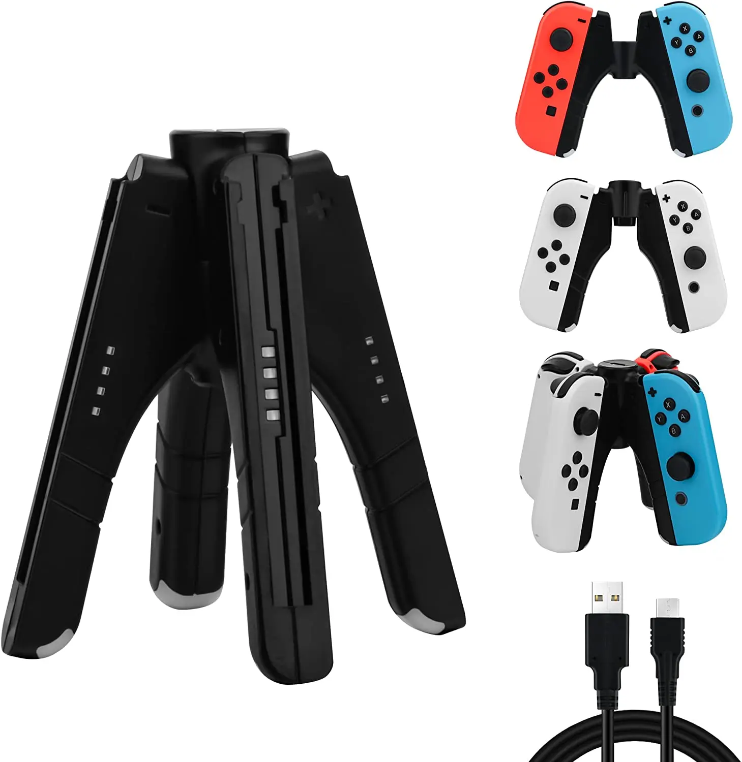 3 in 1 Joycon Ladegerät Griff für Nintendo Switch/oled Controller Ladegerät LED-Anzeige Ladestation Griff Griff Image
