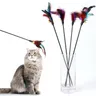 Giocattolo interattivo per gatti Self-hi Game for Cats Feather Teaser Stick con Bell Cat Teaser
