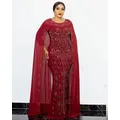 Afrikanische Frau Kleid Hot Fix Strass Perlen Mantel Dekoration Chiffon Polyester Plus Größe Stretch