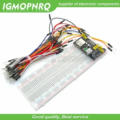 1 Satz mb102 Steck brett modul + MB-102 830 Punkte löt freier Prototyp Brot brett Kit + 65 flexible Drähte Image