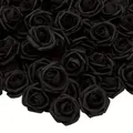 10 stücke schwarze Rosen künstliche Blumen masse für Halloween-Party dekoration stamm lose Blumen