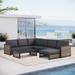 Cadora Teak 5 - Person Outdoor Sectional Seating Group- Left Hand Facing