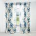 Designart "Ethereal Blue And White Damask Dreams" Damask Bohemian Curtain, Damask