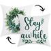 Stay Awhile Pillow Cover Reversible in Throw Pillow, Decorations for