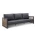 Cadora Teak Patio Sofa 3-seater 99.2" with Custom Cover - N/A